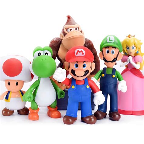 Buy BSNOW Set of 6 Super Mario Toys - Mario & Luigi Figures - Yoshi ...