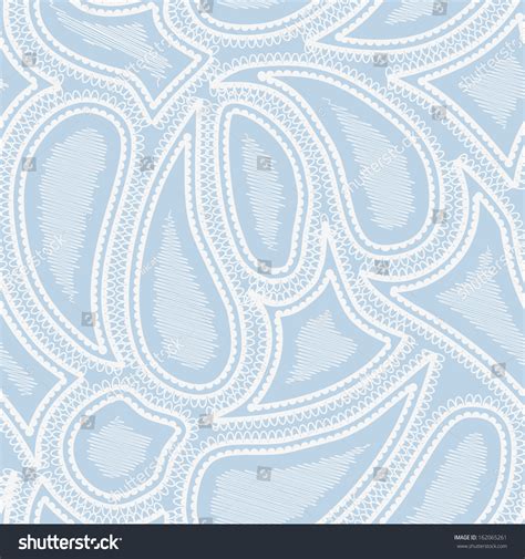 Seamless Paisley Pattern Blue Abstract Background Stock Illustration ...