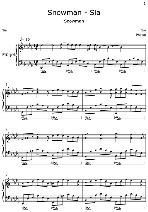 Snowman - Sia - Sheet music for Piano