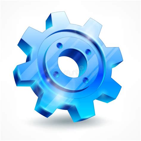 Blue Gear Logo Isolated on White Background Stock Illustration - Illustration of sprocket ...