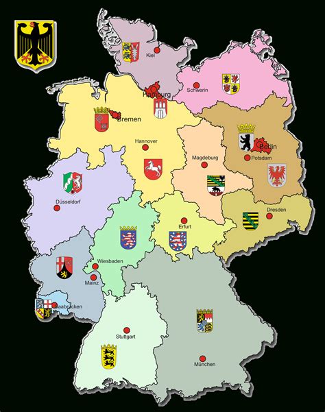 Bundesländer Und Hauptstädte - Geographie Deutschlands bestimmt für Deutschland Bundesländer Mit ...