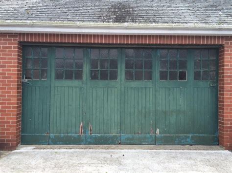 Vintage 1950s Sliding Green Garage Doors with Windows | United Kingdom | Gumtree | Garage doors ...