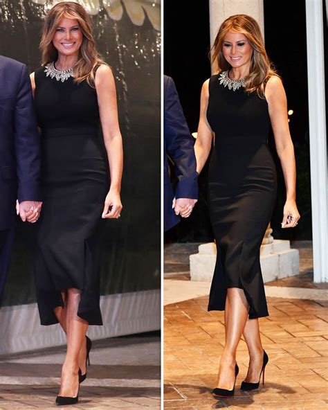 Melania Trump style: Donald’s wife dazzles in black dress for Christmas ...