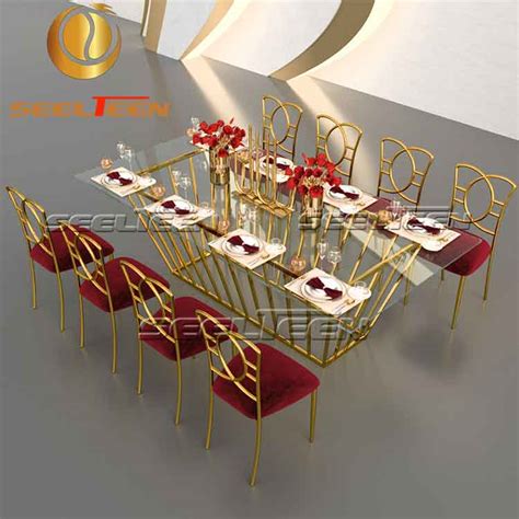 Rectangular glass dining table with dining chair -Seelteen