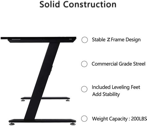 Ergonomic Gaming Desk Large Computer Table - Ergonomic Teenager Home Office Desk PC Desks Fiber ...