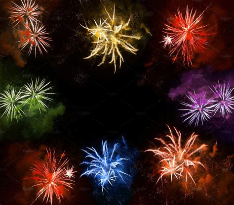 fireworks exploding over a night sky | Holiday Stock Photos ~ Creative Market