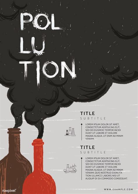 Air pollution from industrial chimney poster template illustration ...