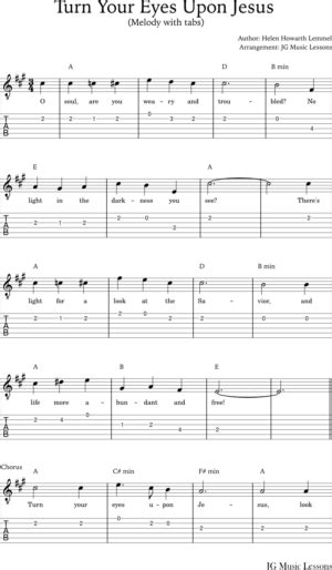 Turn Your Eyes Upon Jesus guitar chords, tabs, and arrangement - JG ...