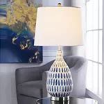 Stylecraft 15.5 W Off-White & Blue Ceramic Table Lamp, Color: Off White Blue - JCPenney