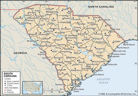 Geography Blog: Map of South Carolina