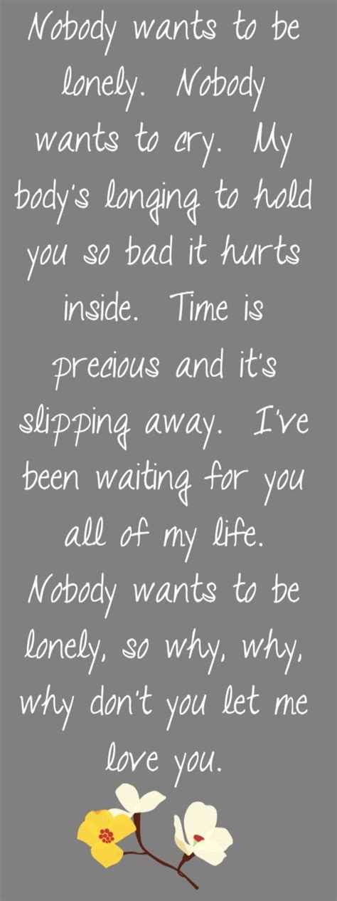 Ricky Martin & Christina Aguilera - Nobody Wants to be Lonely - song lyrics, song quotes, songs ...