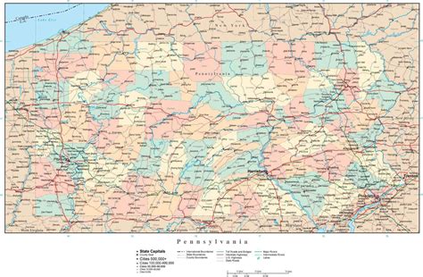 Pennsylvania County Map With Cities