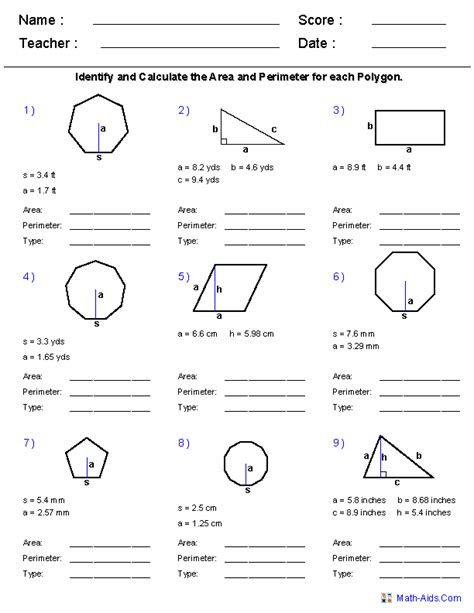 10th Grade Geometry Worksheets With Answers