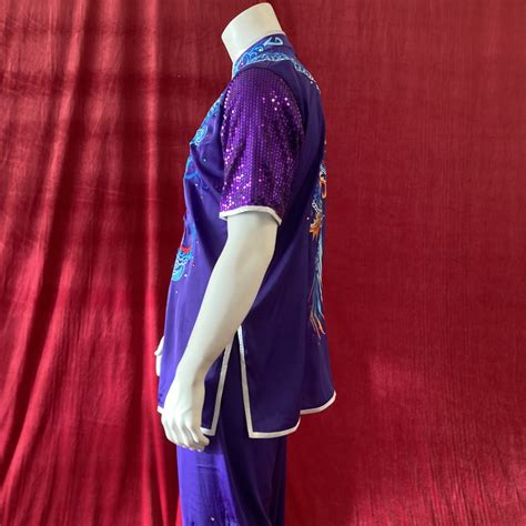 Professional wushu competition uniform - Wushu purple blue dragon ...