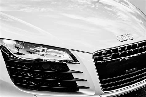 2008 Audi Hood Emblem -0440bw Photograph by Jill Reger | Pixels