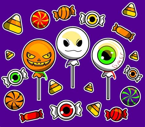 Premium Vector | Halloween candy illustrated vectors