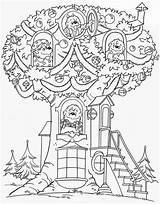 Berenstain Bears In Treehouse Coloring Page  Free Printable sketch template