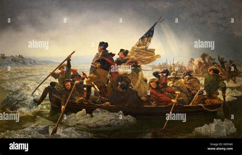 George Washington crossing the Delaware, by Emanuel Leutze, 1851 Stock ...