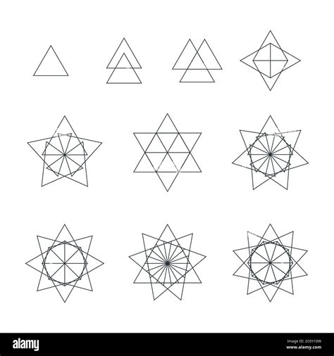 triangle contour various sacred geometry set Stock Photo - Alamy