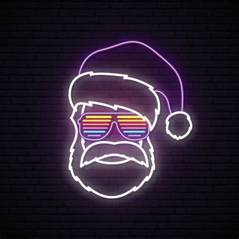 Santa Claus neon sign 3466851 Vector Art at Vecteezy