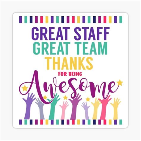 "great staff, great team thanks for being awesome boss" Sticker for Sale by TheArtyApples ...