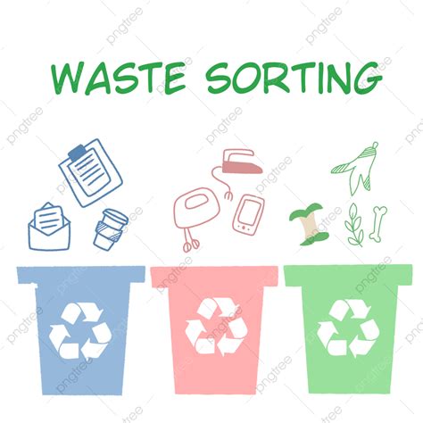 Garbage Sorting PNG Image, Garbage Sorting Classification Illustration ...