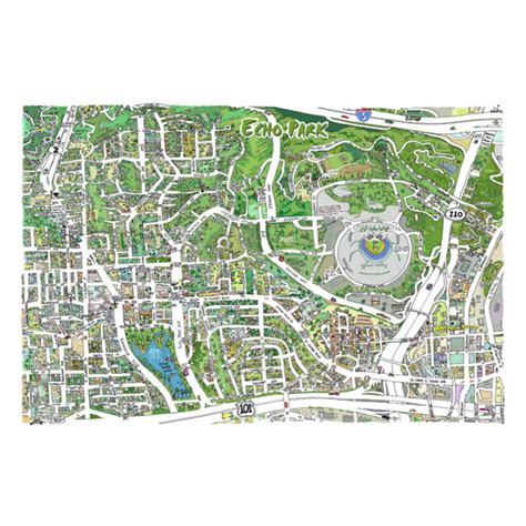 Echo Park Los Angeles CA Map Print Hand-drawn L.A. California Art ...