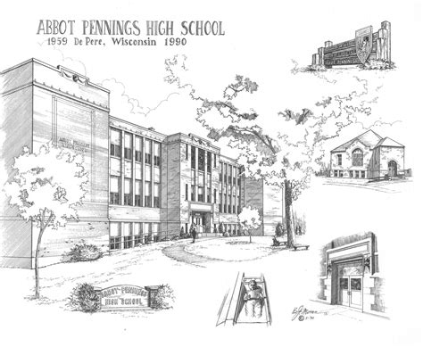 High School Building Drawing