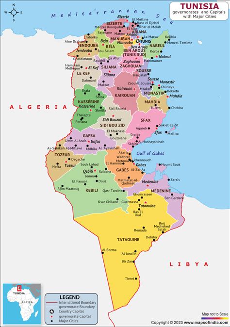 Tunisia Map | HD Political Map of Tunisia