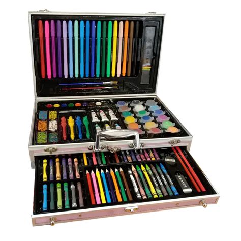 130pcs Oil Pastel Crayon Marker Watercolor Cakes Children Drawing Art Paint Kids Color Art ...