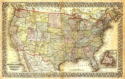 map of u.s.a, united states map, north america map, map, old map, antique map, usa, north ...