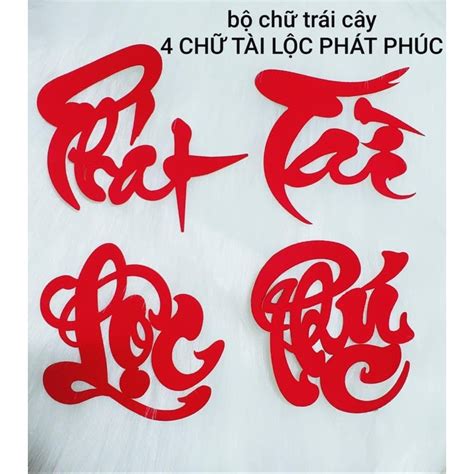 Mua Bịch 4 Chữ thư pháp PHÁT - PHÚC - TÀI - LỘC dán dưa hấu - dán bưởi trang trí Tết giá rẻ nhất ...