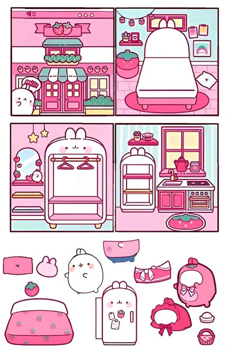 Molang house by Nabila 💗 in 2022 | Hello kitty crafts, Paper doll ...