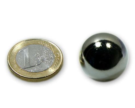 Magnetic Ball, Sphere Magnet - Ø 20mm, Neodymium N40, Chrome - Force 6 kg Super Magnets ...