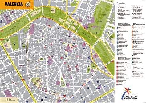 Valencia tourist map - Valence espagne carte touristique (Espagne)