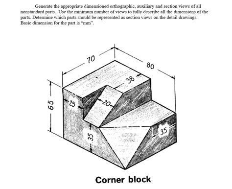 Solved Generate the appropriate dimensioned orthographic, | Chegg.com