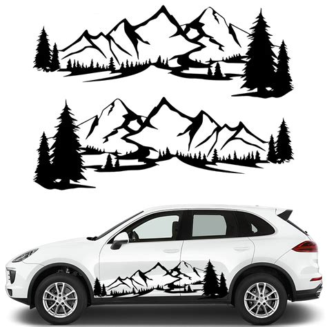 Buy Fochutech Large Car Stickers, ain Car Decals for Men Women, Tree Graphics Side Vinyl Sticker ...