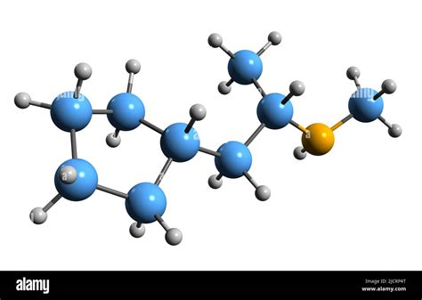 3D image of Cyclopentamine skeletal formula - molecular chemical structure of sympathomimetic ...