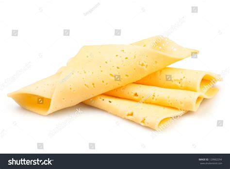 Cheese Slices On White Background Stock Photo 129962294 : Shutterstock