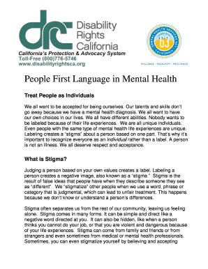 People First Language In Mental Health - Fill and Sign Printable Template Online