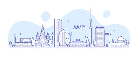 Almaty skyline, Kazakhstan, Graphics - Envato Elements