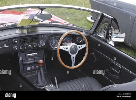 Interior of MGB Roadster at White Waltham Retro Festival Classic Car Stock Photo: 38375892 - Alamy