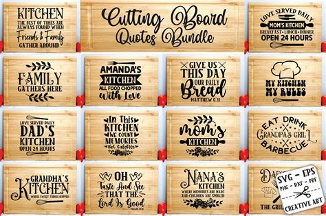 Free Cutting Board Quotes SVG Bundle Graphic By Sublimation