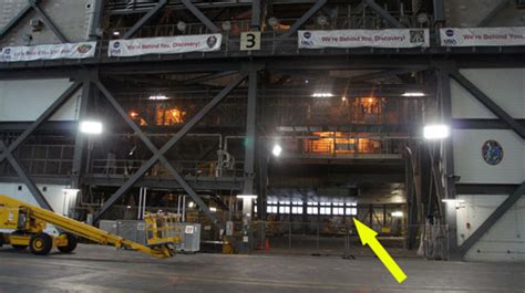 A look at a shuttle orbiter inside the VAB - Part of the Up-Close Tour ...