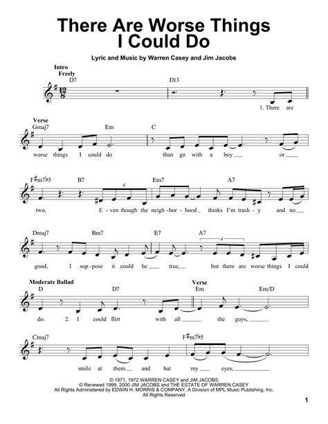 There Are Worse Things I Could Do by Jim Jacobs Sheet Music for Pro Vocal PlayAlong – Women's ...