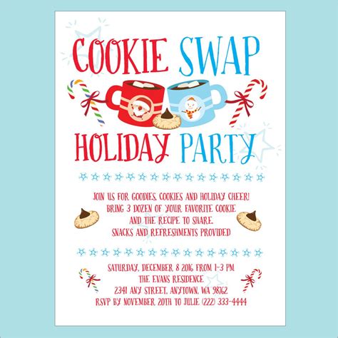 Printable Cookie Swap Party Invitations - Etsy