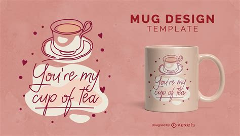 Cute tea cup romantic mug template in 2022 | Cute tea cups, Mug template, Mugs