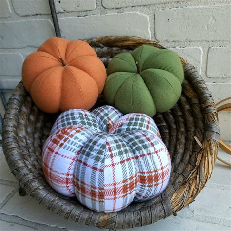 Fabric Pumpkins, Fall Pumpkins, Fall Decor, Plaid Pumpkin - Etsy