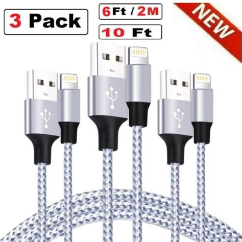 3 Pack Fast Charger Cable Heavy Duty For iPhone 13 12 11 X XR 8 7 ...