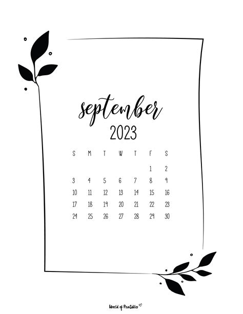 Cute September 2023 Calendar